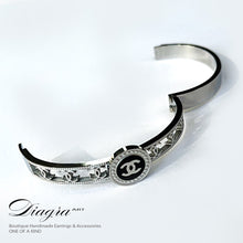 Load image into Gallery viewer, Handmade silver tone bracelet Diagra art 1902231