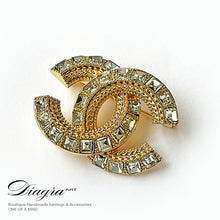 Load image into Gallery viewer, Chanel brooch encrusted with crystals Diagra art 230131