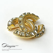 Load image into Gallery viewer, Chanel brooch encrusted with crystals 230131