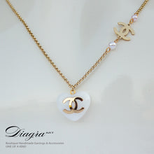 Load image into Gallery viewer, Chanel necklace CC gold tone handmade daigra art 130902 2