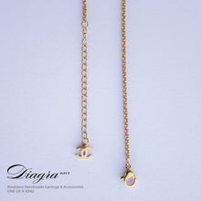 Load image into Gallery viewer, Necklace CC gold tone handmade daigra art 130902