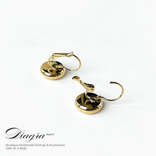 Load image into Gallery viewer, Dangle cc earrings gold tone handmade 0303233