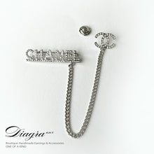 Load image into Gallery viewer, Chanel silver tone chain brooch 25674