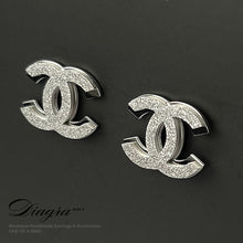 Load image into Gallery viewer, Handmade cc earrings silver tone Diagra Art 24012309