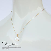 Load image into Gallery viewer, Chanel necklace white opal pendant gold tone daigra art 130909