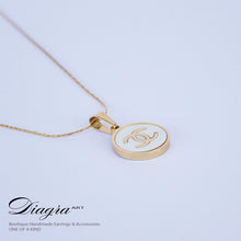 Load image into Gallery viewer, Chanel necklace white opal pendant gold tone daigra art 130909 2
