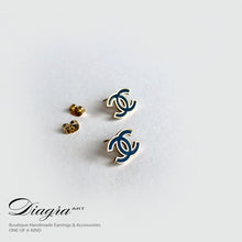 Load image into Gallery viewer, CC earrings goldtone Diagra Art 251123