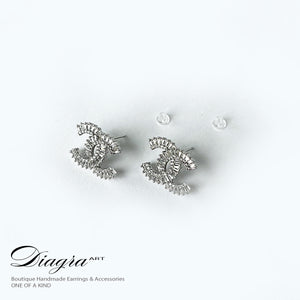 Chanel earrings encrusted with swarovski 060720 3