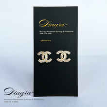 Load image into Gallery viewer, Chanel earrings encrusted with swarovski 060721 5