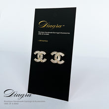 Load image into Gallery viewer, Chanel earrings encrusted with swarovski 060721 6