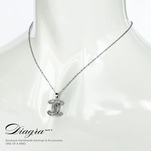 Chanel necklace CC silver tone daigra art 0706100