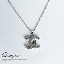 Load image into Gallery viewer, Chanel necklace CC silver tone daigra art 0706100 4