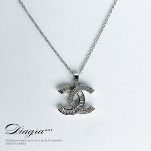 Chanel necklace CC silver tone daigra art 0706100 4