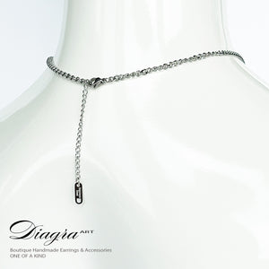 Chanel necklace silver tone handmade daigra art 080701 back