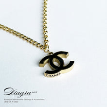 Load image into Gallery viewer, Chanel necklace gold tone handmade daigra art 080702