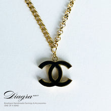 Load image into Gallery viewer, Chanel necklace gold tone handmade daigra art 080702 2