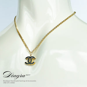 Chanel necklace gold tone handmade daigra art 080702 3