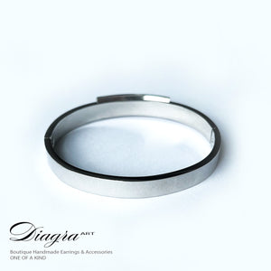 Handmade silver tone bracelet Diagra art 070604