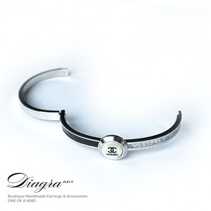 Chanel bracelet white opal silver tone 070606 5