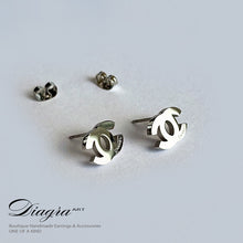 Load image into Gallery viewer, Chanel earrings silvertone Diagra Art 251126