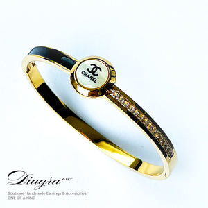Chanel bracelet white opal gold tone 070607