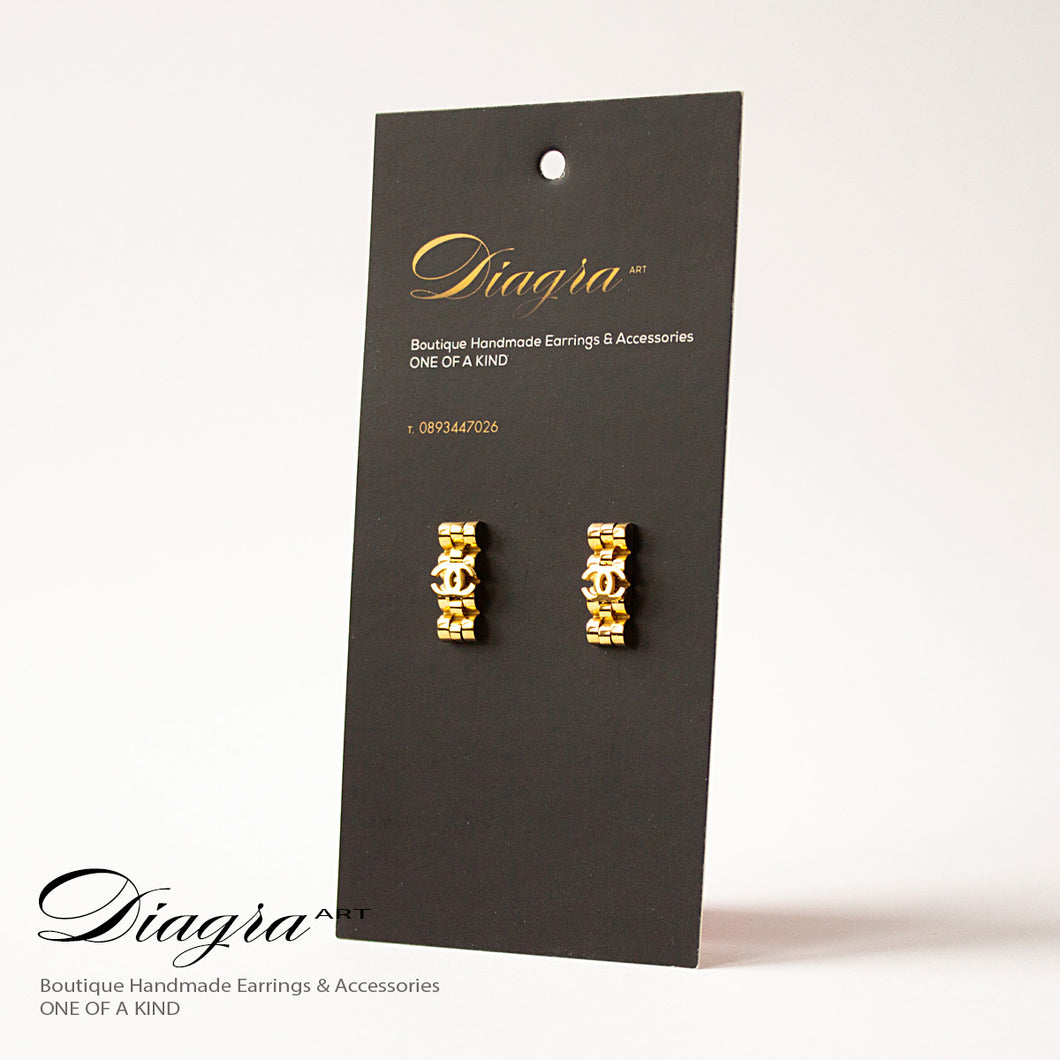 Chanel earrings goldtone designer inspired 161225