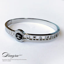 Load image into Gallery viewer, Chanel bracelet silvertone faux crystal 13111 2