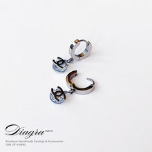 Load image into Gallery viewer, Chanel earrings silvertone Diagra Art 2907221 2