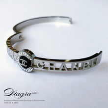 Load image into Gallery viewer, Chanel bracelet silvertone faux crystal 13111 3