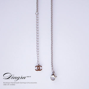 Chanel necklace CC silver tone handmade daigra art 130901 3
