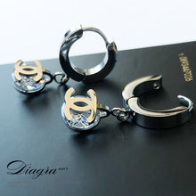 Load image into Gallery viewer, Chanel earrings silvertone Diagra Art 2907221 4