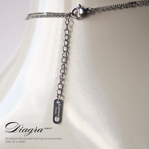 Chanel N:5 Silvertone Necklace faux white opal 221222 8