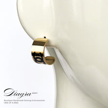 Load image into Gallery viewer, Chanel earrings gold tone Diagra Art 03032391