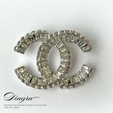 Load image into Gallery viewer, Chanel brooch silver tone encrusted with crystals Diagra art 240155 4