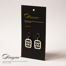 Load image into Gallery viewer, Chanel Earrings Silvertone faux crystal designer inspired 161238