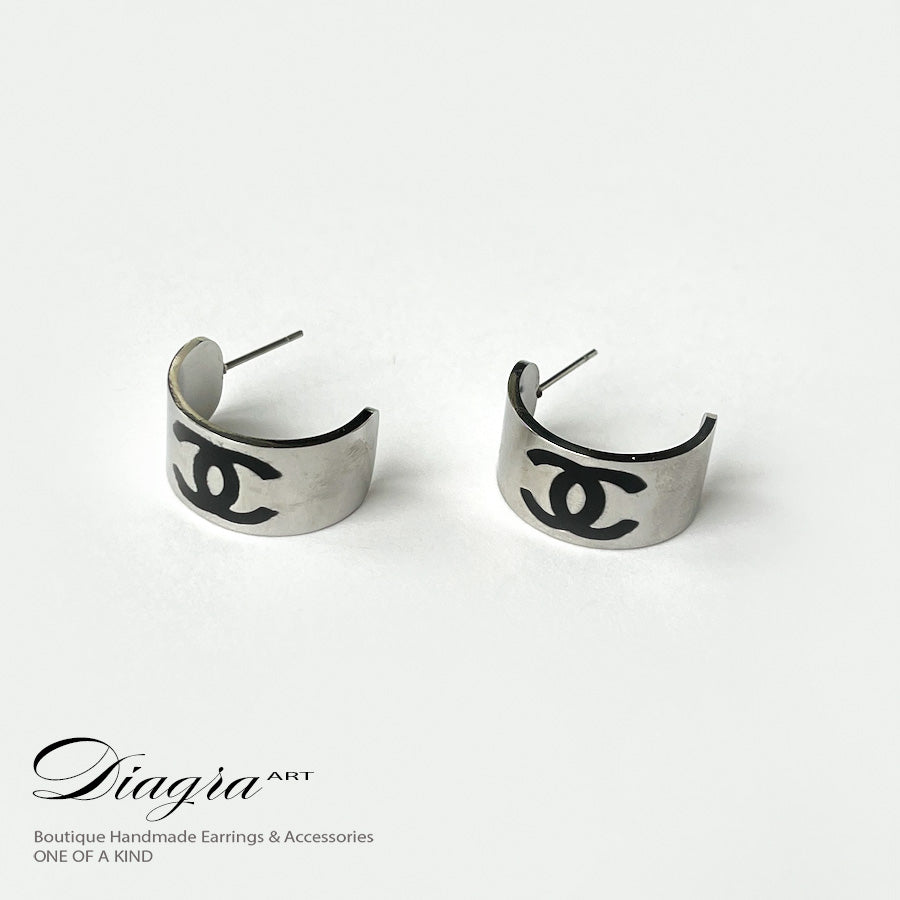 Chanel earrings silver tone Diagra Art 03032391