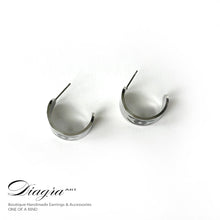 Load image into Gallery viewer, Handmade earrings silver tone Diagra Art 03032391