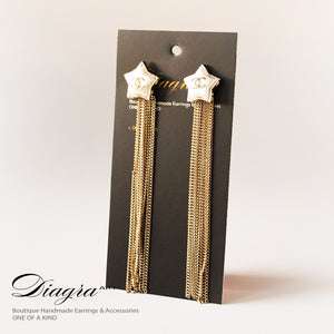 Chanel earrings goldtone faux pearl handmade designer inspired 161212