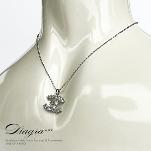 Chanel necklace CC silver tone daigra art 0403231