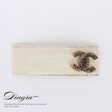 Load image into Gallery viewer, CC hair accessory handmade diagra art beige 121012 2