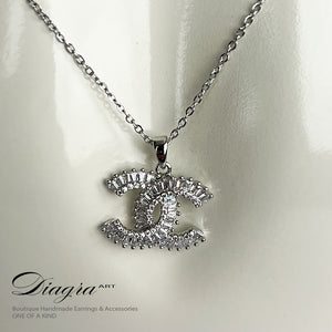 Chanel necklace CC silver tone daigra art 0403231453