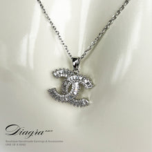 Load image into Gallery viewer, Handmade swarovsci necklace CC silver tone daigra art 0403231