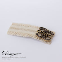 Load image into Gallery viewer, CC hair accessory handmade diagra art beige 121013