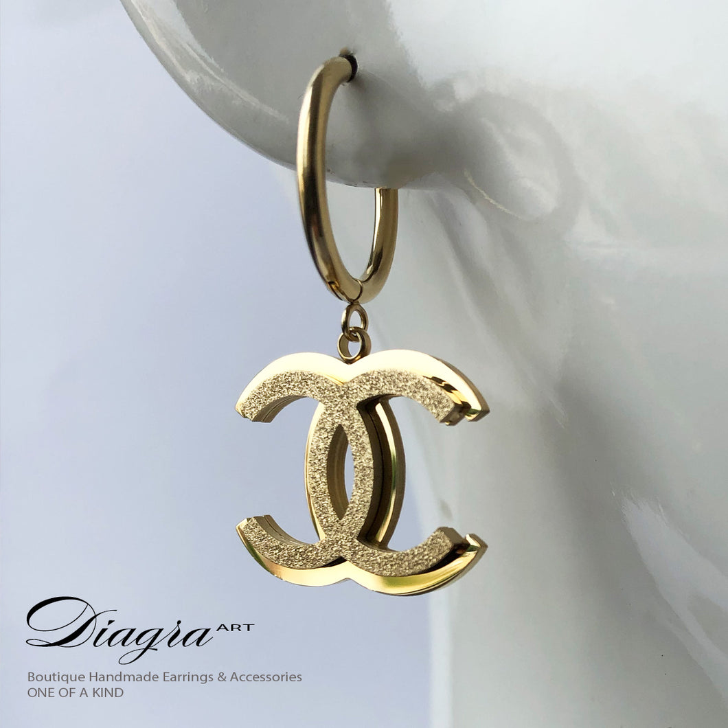 Dangle goldtone earrings handmade 280532