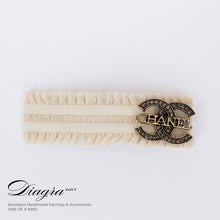 Load image into Gallery viewer, CC hair accessory handmade diagra art beige 121013 1