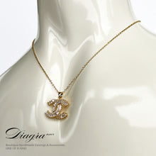 Load image into Gallery viewer, Chanel necklace CC gold tone daigra art 04032343