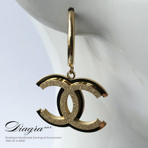 Dangle goldtone earrings handmade 280532