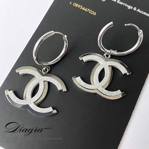 Dangle silvertone earrings handmade 280533