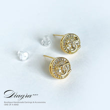 Load image into Gallery viewer, Chanel CC earrings encrusted with swarovski Diagra Art 230201