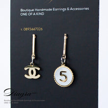 Load image into Gallery viewer, Handmade earrings goldtone one of a kind 1005222 2